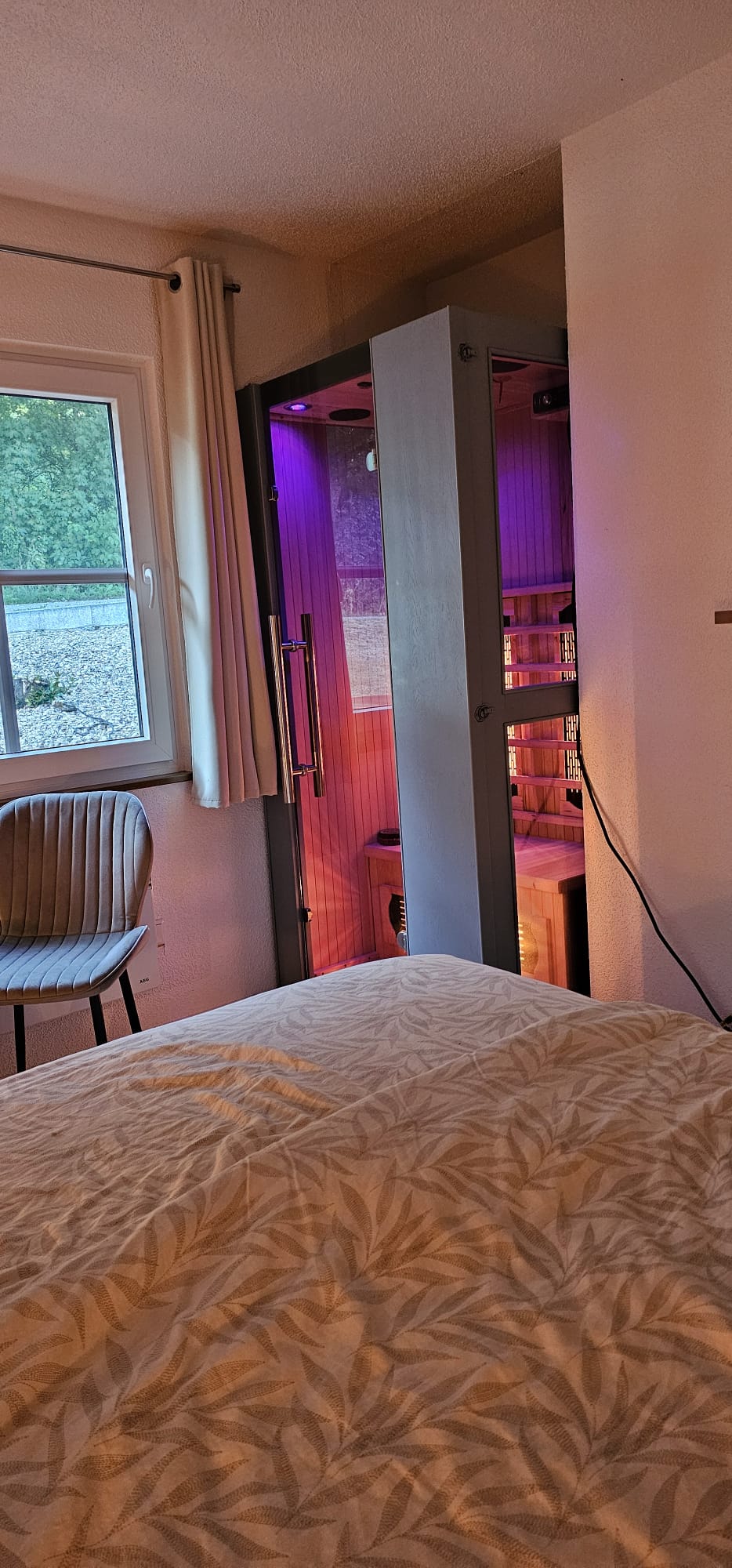 Slaapkamer met infraroodsauna